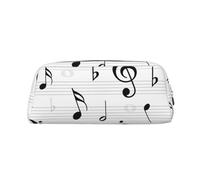 YOFIEN Estuche para lápices con diseño de Clave de Sol y Notas Musicales, para niñas, Organizador de bolígrafos y Estuche con Cremallera.