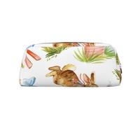 YOFIEN Estuche para lápices con diseño de Conejo de Pascua en Acuarela para niñas, Organizador de bolígrafos y Bolsa con Cremallera.