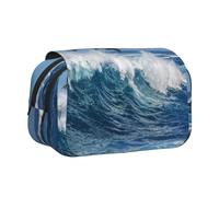 YOFIEN Estuche para lápices con diseño de delfín mular común, Organizador de papelería portátil de Doble Capa