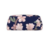 YOFIEN Estuche para lápices con diseño de Flores de Cerezo Sakura, Color Azul Marino, para niñas, Organizador de bolígrafos y Estuche con Cremallera.