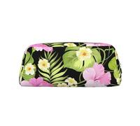 YOFIEN Estuche para lápices con diseño de Flores Tropicales Rosas y Palmeras de la Selva para niñas, Organizador de lápices con Cremallera