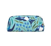 YOFIEN Estuche para lápices con diseño de Golondrinas voladoras y Flores de Primavera para niñas, Organizador de bolígrafos con Cremallera