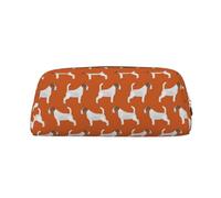 YOFIEN Estuche para lápices con diseño de Jack Russell Terriers, Color Naranja, para niñas, Organizador de bolígrafos y lápices con Cremallera.