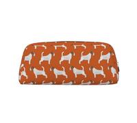 YOFIEN Estuche para lápices con diseño de Jack Russell Terriers, Color Naranja, para niñas, Organizador de bolígrafos y lápices con Cremallera.