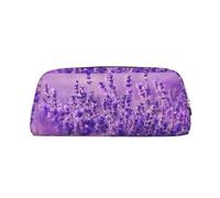 YOFIEN Estuche para lápices con diseño de Paisaje Morado y Flores de Lavanda para niñas, Organizador de lápices con Cremallera