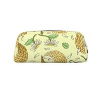 YOFIEN Estuche para lápices con diseño de pangolines y Margaritas para niñas, Organizador de lápices con Cremallera