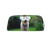 YOFIEN Estuche para lápices con diseño de Perro Bichon Frise Bokeh, Color Blanco, para niñas, Organizador de bolígrafos con Cremallera