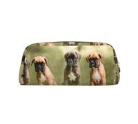 YOFIEN Estuche para lápices con diseño de Perros Boxer, Cachorros, Mascotas, Perros de Familia, para niñas, Organizador de bolígrafos con Cremallera.