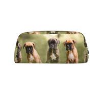 YOFIEN Estuche para lápices con diseño de Perros Boxer, Cachorros, Mascotas, Perros de Familia, para niñas, Organizador de bolígrafos con Cremallera.