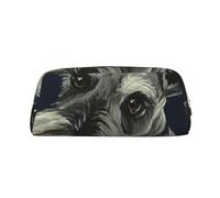 YOFIEN Estuche para lápices con diseño de Schnauzer de Colores al óleo para niñas, Organizador de lápices con Cremallera