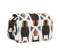 YOFIEN Estuche para lápices con diseño Poligonal de Cabeza de dóberman, Organizador de papelería portátil de Doble Capa