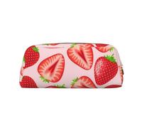 YOFIEN Estuche para lápices con Estampado de Fresa Rosa Kawaii para niñas, Organizador de bolígrafos con Cremallera