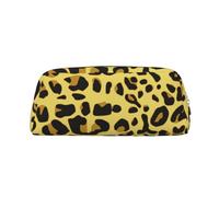 YOFIEN Estuche para lápices con Estampado de Leopardo Amarillo Guepardo para niñas, Organizador de bolígrafos con Cremallera