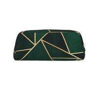 YOFIEN Estuche para lápices con Estampado Verde y Dorado para niñas, Organizador de bolígrafos con Cremallera