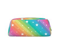 YOFIEN Estuche para lápices con líneas Coloridas y Estrellas Divertidas para niñas, Organizador de lápices con Cremallera