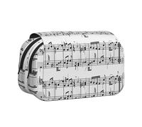 YOFIEN Estuche para lápices con Notas Musicales en la Clave, Organizador de papelería portátil de Doble Capa