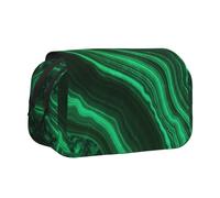 YOFIEN Estuche para lápices con Textura de malaquita, Organizador de papelería portátil de Doble Capa