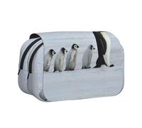 YOFIEN Estuche para lápices de la Familia Penguin, Organizador de papelería portátil de Doble Capa