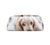 YOFIEN Estuche para lápices para niñas, diseño de Cocker Spaniel, Spaniel marrón, Perros tristes, Mascotas, Organizador de bolígrafos con Cremallera.