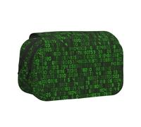 YOFIEN Estuche para lápices portátil de Doble Capa con código de computadora Decimal Verde para Programador.