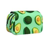 YOFIEN Estuche para lápices portátil de Doble Capa con diseño de Aguacate Verde Fresco para Ejercicios de Fitness