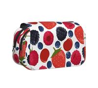 YOFIEN Estuche para lápices portátil de Doble Capa con diseño de Bayas maduras y frambuesas