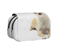 YOFIEN Estuche para lápices portátil de Doble Capa con diseño de Chihuahua, Animales aislados, Vida Silvestre, mamíferos de Raza Pura