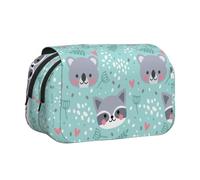 YOFIEN Estuche para lápices portátil de Doble Capa con diseño de Mapache y Koala