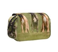 YOFIEN Estuche para lápices portátil de Doble Capa con diseño de Perros Boxer, Cachorros, Mascotas y Perros de Familia.