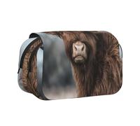 YOFIEN Estuche para lápices portátil de Doble Capa con diseño de Vaca de Las Tierras Altas y Fauna Escocesa