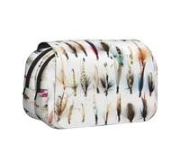 YOFIEN Estuche para lápices portátil de Doble Capa con selección de Moscas Tradicionales para Pesca de Trucha, Ideal para Guardar artículos de papelería.