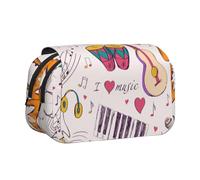 YOFIEN Estuche para lápices portátil de Doble Capa con temática de Discos de música Blues y música de mi Vida