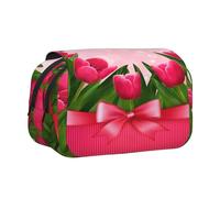 YOFIEN Estuche para lápices Tulip Art, Organizador de papelería portátil de Doble Capa