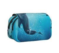 YOFIEN Estuche para lápices Winter The Dolphin, Organizador de papelería portátil de Doble Capa