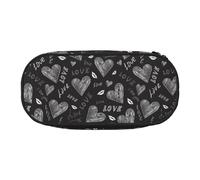 YOFIEN Estuche pequeño con Corazones y Palabras de Amor escritas a Mano, Estuche de Gran Capacidad para lápices, Organizador de papelería de Oficina