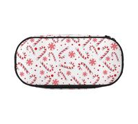 YOFIEN Estuche pequeño con diseño de bastón de Caramelo Rojo navideño, Estuche de Gran Capacidad para lápices, Organizador de papelería de Oficina