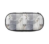YOFIEN Estuche pequeño con diseño de Caballo de Camarga, Estuche de Gran Capacidad para lápices, Organizador de papelería de Oficina.