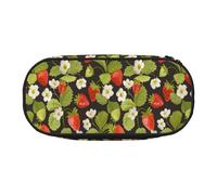 YOFIEN Estuche pequeño con diseño de Flor de Fresa Vintage de Verano, Estuche de lápices de Gran Capacidad, Organizador de papelería de Oficina
