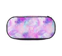 YOFIEN Estuche pequeño con diseño de Galaxia Jaspeada, Color Rosa y Morado, Estuche de Gran Capacidad para lápices, Organizador de papelería de Oficina