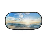 YOFIEN Estuche pequeño con diseño de Gaviota, Cielo Azul y Nubes Blancas, Estuche de Gran Capacidad para lápices, Organizador de papelería de Oficina.