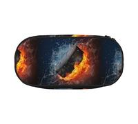 YOFIEN Estuche pequeño con diseño de Hockey sobre Hielo y Fuego, Estuche de Gran Capacidad para lápices, Organizador de papelería de Oficina