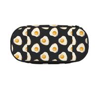 YOFIEN Estuche pequeño con diseño de Huevos fritos y Comida Oscura, Estuche de Gran Capacidad para lápices, Organizador de papelería de Oficina