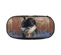 YOFIEN Estuche pequeño con diseño de Perro Labrador, Color Negro, Ideal para Caza de Patos y Cachorros, de Gran Capacidad, Organizador de papelería de Oficina.