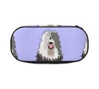 YOFIEN Estuche pequeño con diseño de Perro Pastor inglés Antiguo, Estuche de lápices de Gran Capacidad, Organizador de papelería de Oficina