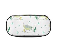 YOFIEN Estuche pequeño con diseño de Rinoceronte sobre Fondo Blanco, Estuche de Gran Capacidad para lápices, Organizador de papelería de Oficina.