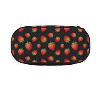 YOFIEN Estuche pequeño con Estampado de Fresas en Color Rosa Fresa, Estuche de lápices de Gran Capacidad, Organizador de papelería de Oficina