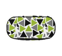 YOFIEN Estuche pequeño con triángulos aleatorios, Verde Lima, Gris, Negro sobre Blanco, Estuche de Gran Capacidad, Organizador de papelería de Oficina.