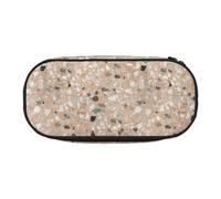 YOFIEN Estuche pequeño de Piedra Natural de terrazo, Estuche de lápices de Gran Capacidad, Organizador de papelería de Oficina