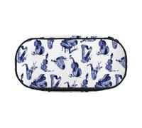 YOFIEN Estuche pequeño para lápices, Estuche de Gran Capacidad para lápices, Organizador de papelería de Oficina, para saxofón, Piano, Violonchelo y bajo de Blues.