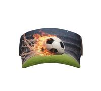 YOFIEN Gorra de béisbol con diseño de balón de fútbol en Llamas para Mujer y Hombre. Visores para el Sol. Sombreros y Gorras para Mujer.